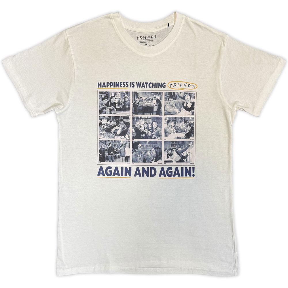 Friends - Happiness Is Watching Heren Tshirt - Wit